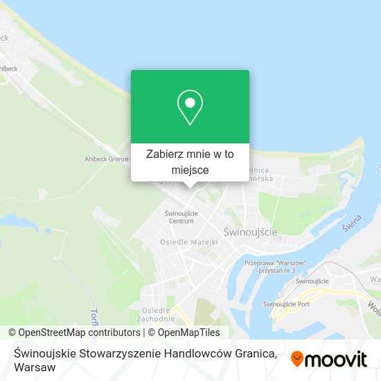 Mapa Świnoujskie Stowarzyszenie Handlowców Granica