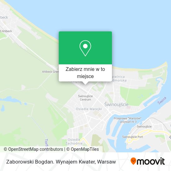 Mapa Zaborowski Bogdan. Wynajem Kwater