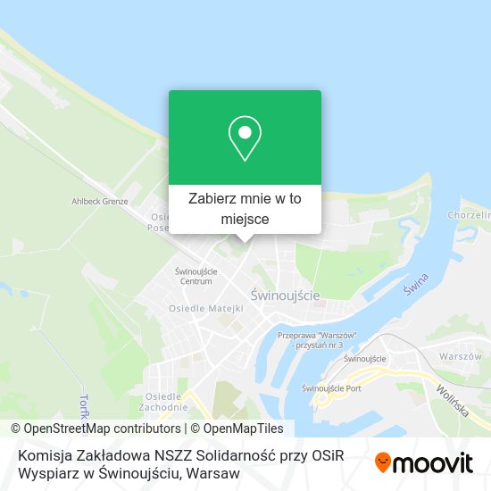 Mapa Komisja Zakładowa NSZZ Solidarność przy OSiR Wyspiarz w Świnoujściu