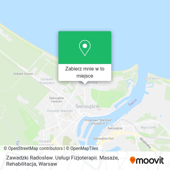 Mapa Zawadzki Radosław. Usługi Fizjoterapii. Masaże, Rehabilitacja