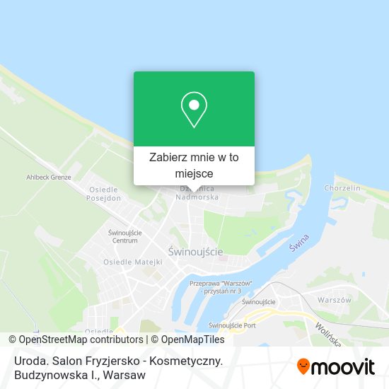 Mapa Uroda. Salon Fryzjersko - Kosmetyczny. Budzynowska I.