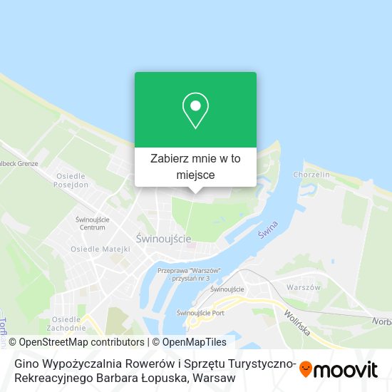 Mapa Gino Wypożyczalnia Rowerów i Sprzętu Turystyczno-Rekreacyjnego Barbara Łopuska