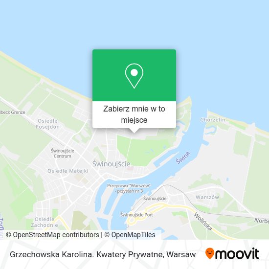 Mapa Grzechowska Karolina. Kwatery Prywatne