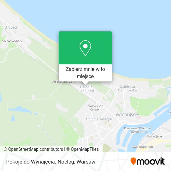 Mapa Pokoje do Wynajęcia. Nocleg