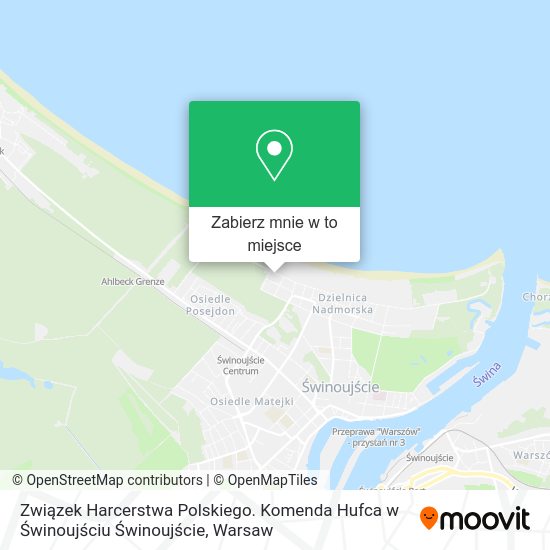 Mapa Związek Harcerstwa Polskiego. Komenda Hufca w Świnoujściu Świnoujście