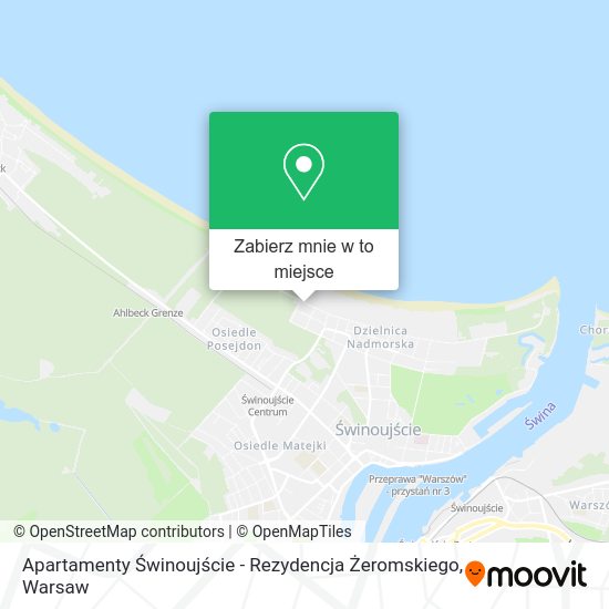 Mapa Apartamenty Świnoujście - Rezydencja Żeromskiego