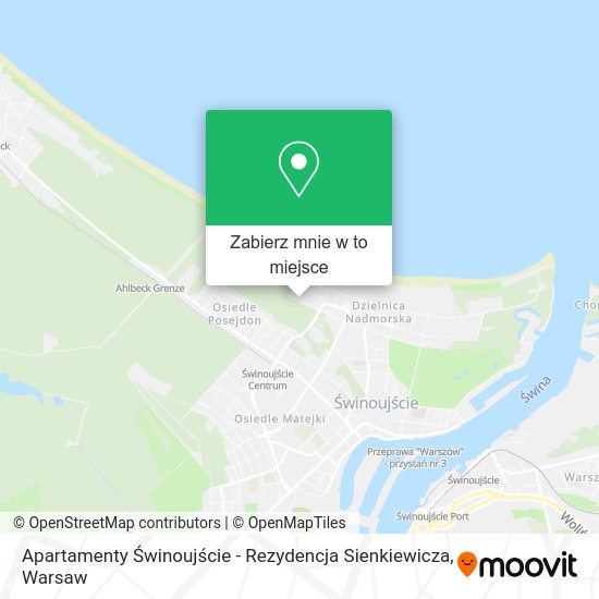 Mapa Apartamenty Świnoujście - Rezydencja Sienkiewicza