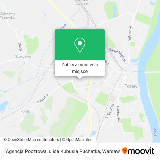 Mapa Agencja Pocztowa, ulica Kubusia Puchatka