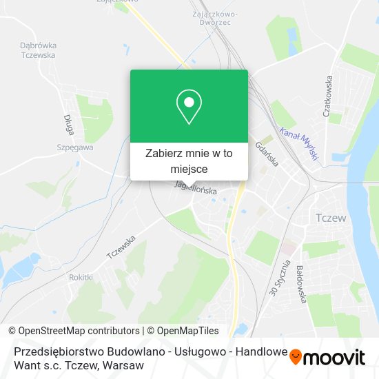 Mapa Przedsiębiorstwo Budowlano - Usługowo - Handlowe Want s.c. Tczew