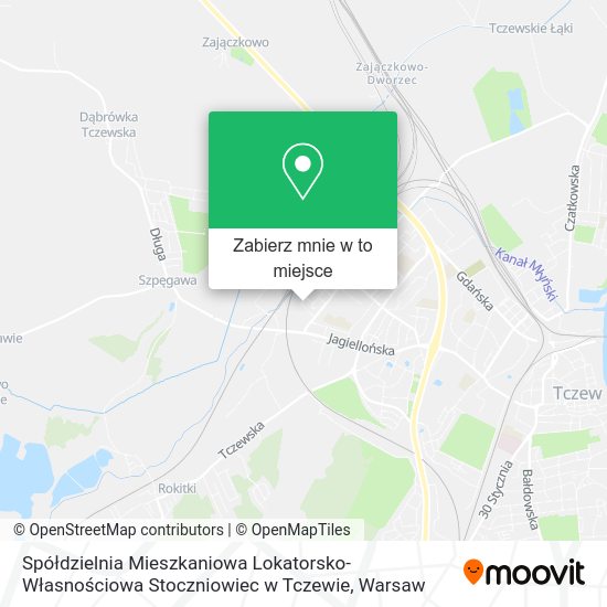 Mapa Spółdzielnia Mieszkaniowa Lokatorsko-Własnościowa Stoczniowiec w Tczewie