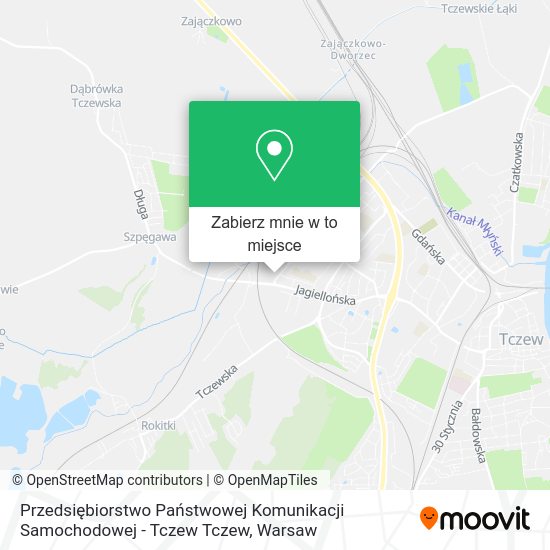 Mapa Przedsiębiorstwo Państwowej Komunikacji Samochodowej - Tczew Tczew