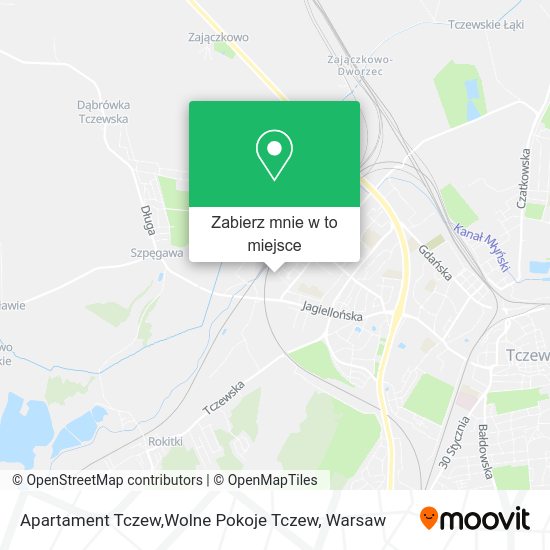 Mapa Apartament Tczew,Wolne Pokoje Tczew