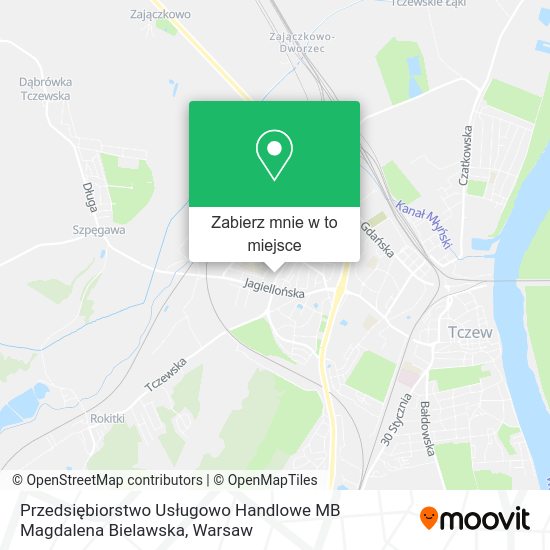 Mapa Przedsiębiorstwo Usługowo Handlowe MB Magdalena Bielawska