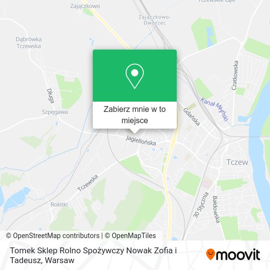 Mapa Tomek Sklep Rolno Spożywczy Nowak Zofia i Tadeusz