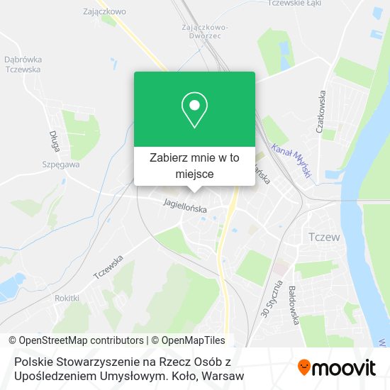 Mapa Polskie Stowarzyszenie na Rzecz Osób z Upośledzeniem Umysłowym. Koło