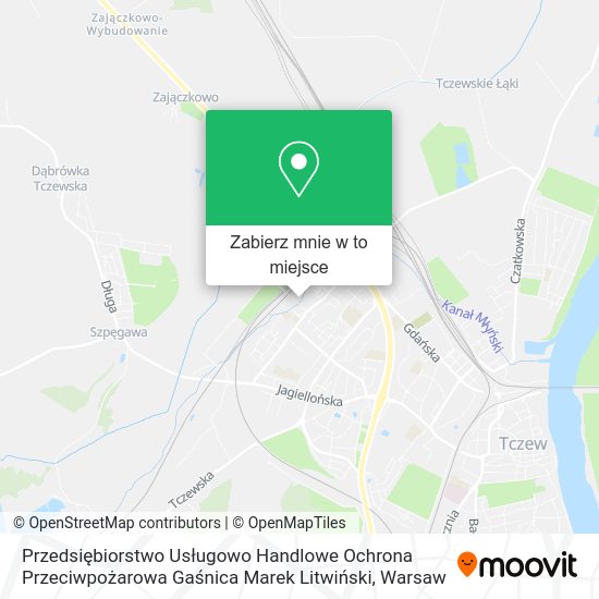 Mapa Przedsiębiorstwo Usługowo Handlowe Ochrona Przeciwpożarowa Gaśnica Marek Litwiński