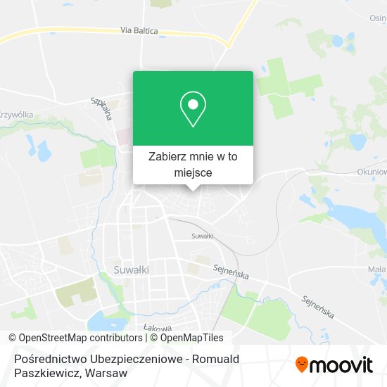 Mapa Pośrednictwo Ubezpieczeniowe - Romuald Paszkiewicz