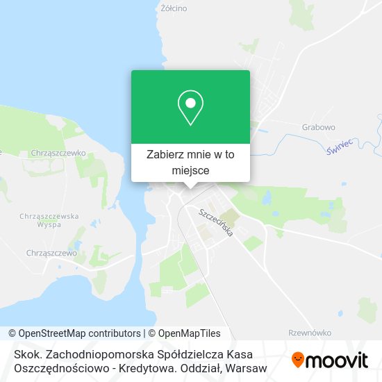 Mapa Skok. Zachodniopomorska Spółdzielcza Kasa Oszczędnościowo - Kredytowa. Oddział