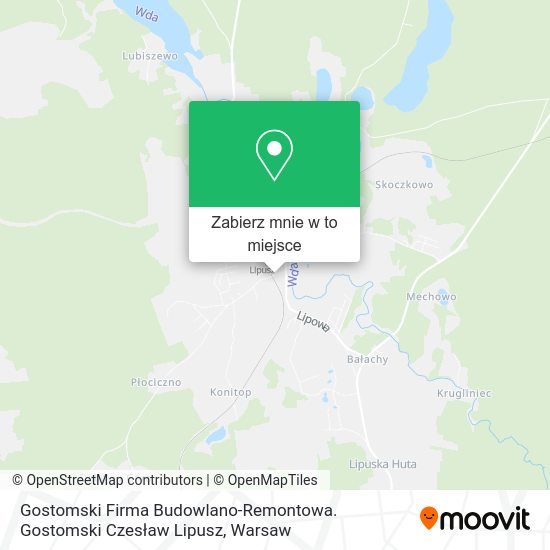 Mapa Gostomski Firma Budowlano-Remontowa. Gostomski Czesław Lipusz