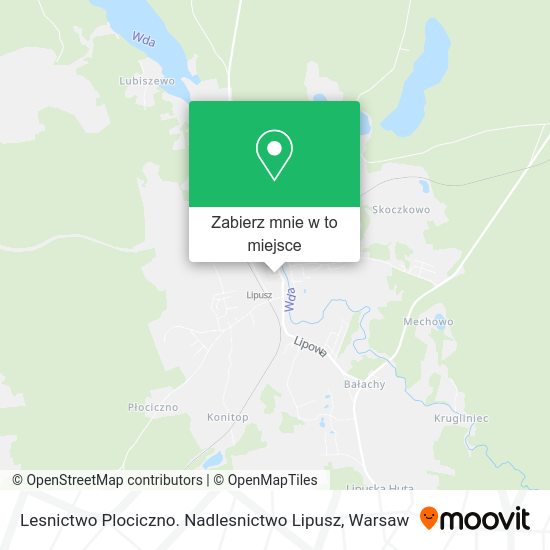 Mapa Lesnictwo Plociczno. Nadlesnictwo Lipusz