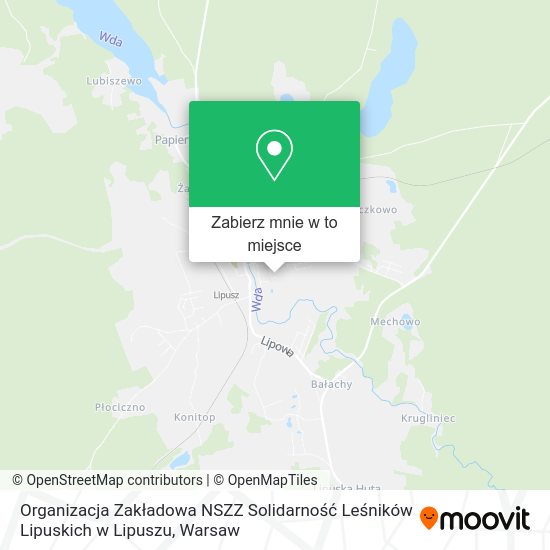 Mapa Organizacja Zakładowa NSZZ Solidarność Leśników Lipuskich w Lipuszu