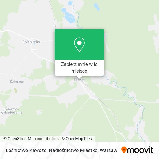 Mapa Leśnictwo Kawcze. Nadleśnictwo Miastko