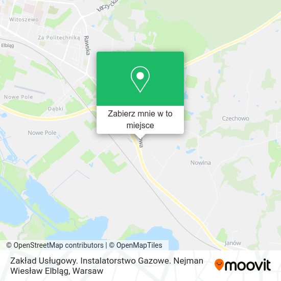 Mapa Zakład Usługowy. Instalatorstwo Gazowe. Nejman Wiesław Elbląg