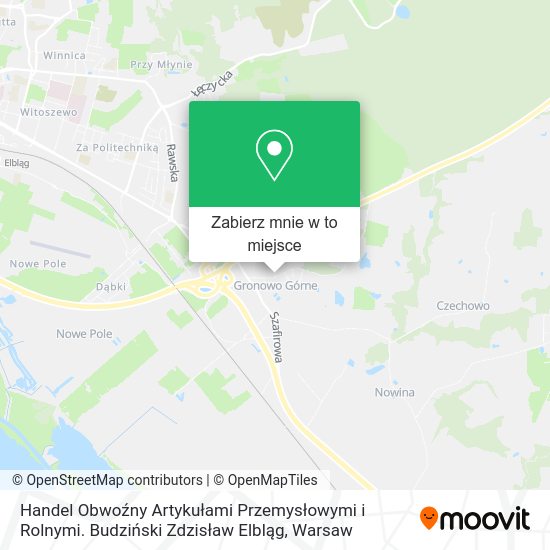 Mapa Handel Obwoźny Artykułami Przemysłowymi i Rolnymi. Budziński Zdzisław Elbląg