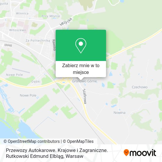 Mapa Przewozy Autokarowe. Krajowe i Zagraniczne. Rutkowski Edmund Elbląg