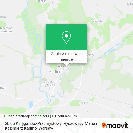 Mapa Sklep Księgarsko-Przemysłowy. Ryszewscy Maria i Kazimierz Karlino