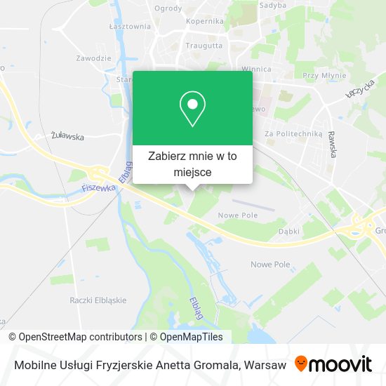 Mapa Mobilne Usługi Fryzjerskie Anetta Gromala