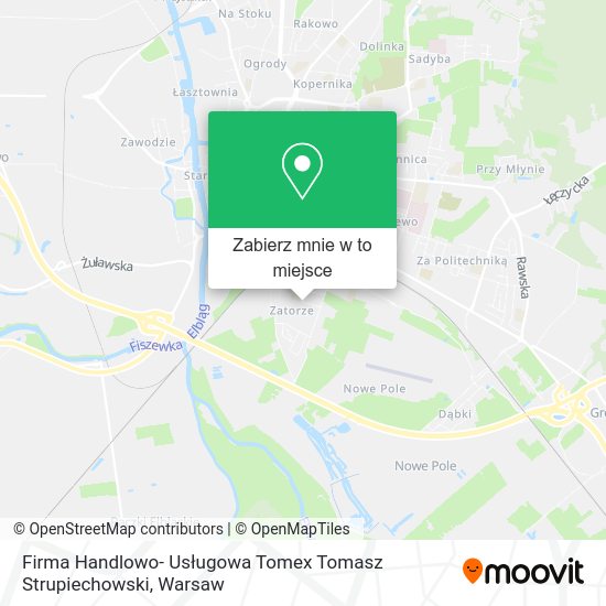 Mapa Firma Handlowo- Usługowa Tomex Tomasz Strupiechowski