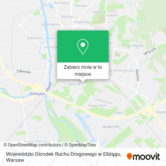 Mapa Wojewódzki Ośrodek Ruchu Drogowego w Elblągu