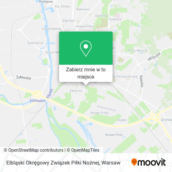 Mapa Elbląski Okręgowy Związek Piłki Nożnej