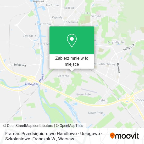 Mapa Framar. Przedsiębiorstwo Handlowo - Usługowo - Szkoleniowe. Frańczak W.