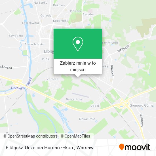 Mapa Elbląska Uczelnia Human.-Ekon.