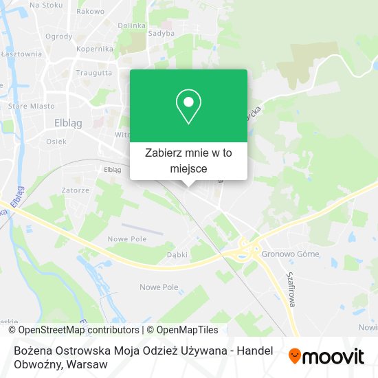 Mapa Bożena Ostrowska Moja Odzież Używana - Handel Obwoźny