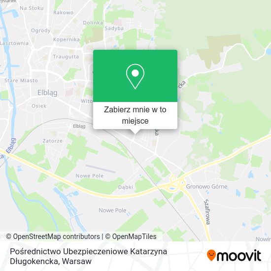 Mapa Pośrednictwo Ubezpieczeniowe Katarzyna Długokencka