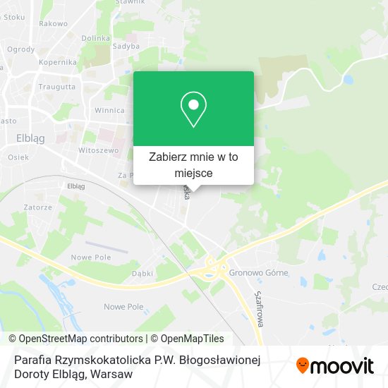 Mapa Parafia Rzymskokatolicka P.W. Błogosławionej Doroty Elbląg