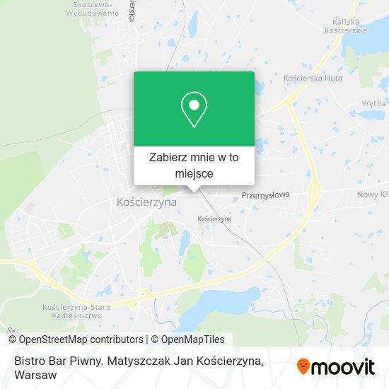 Mapa Bistro Bar Piwny. Matyszczak Jan Kościerzyna