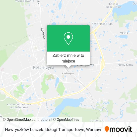 Mapa Hawryszków Leszek. Usługi Transportowe