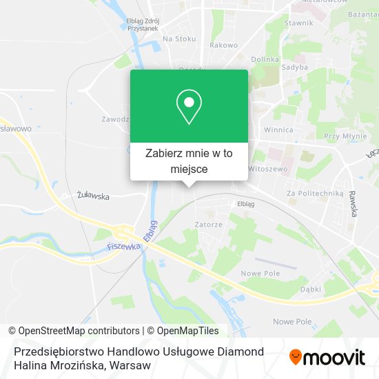 Mapa Przedsiębiorstwo Handlowo Usługowe Diamond Halina Mrozińska