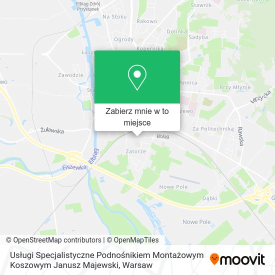 Mapa Usługi Specjalistyczne Podnośnikiem Montażowym Koszowym Janusz Majewski