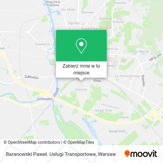 Mapa Baranowski Paweł. Usługi Transportowe