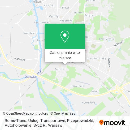 Mapa Roms-Trans. Usługi Transportowe, Przeprowadzki, Autoholowanie. Sycz R.