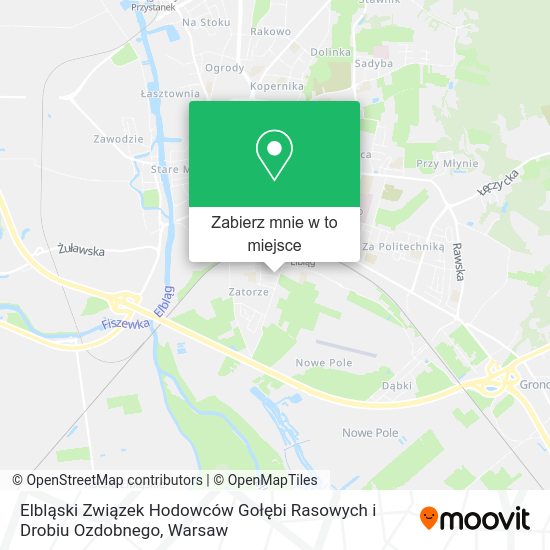 Mapa Elbląski Związek Hodowców Gołębi Rasowych i Drobiu Ozdobnego