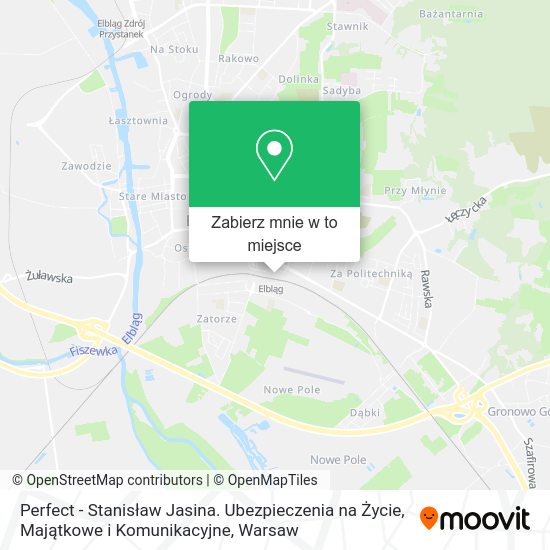 Mapa Perfect - Stanisław Jasina. Ubezpieczenia na Życie, Majątkowe i Komunikacyjne