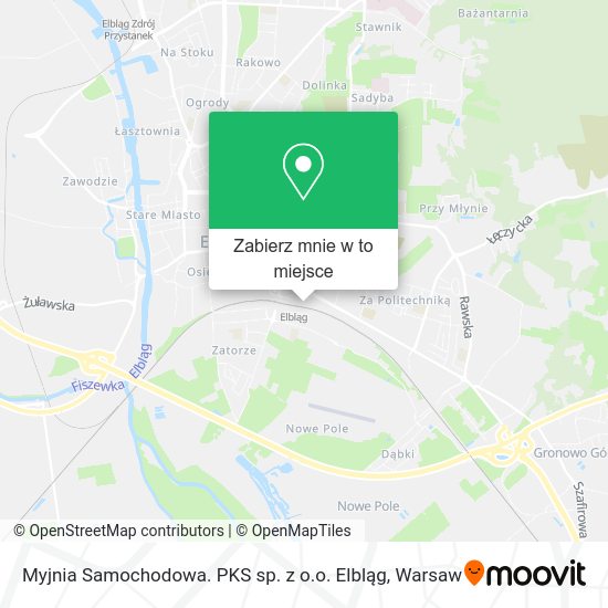 Mapa Myjnia Samochodowa. PKS sp. z o.o. Elbląg