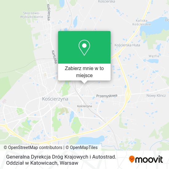 Mapa Generalna Dyrekcja Dróg Krajowych i Autostrad. Oddział w Katowicach