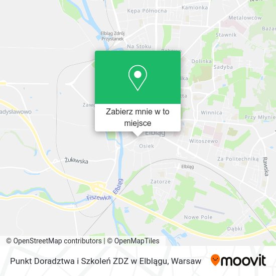 Mapa Punkt Doradztwa i Szkoleń ZDZ w Elblągu